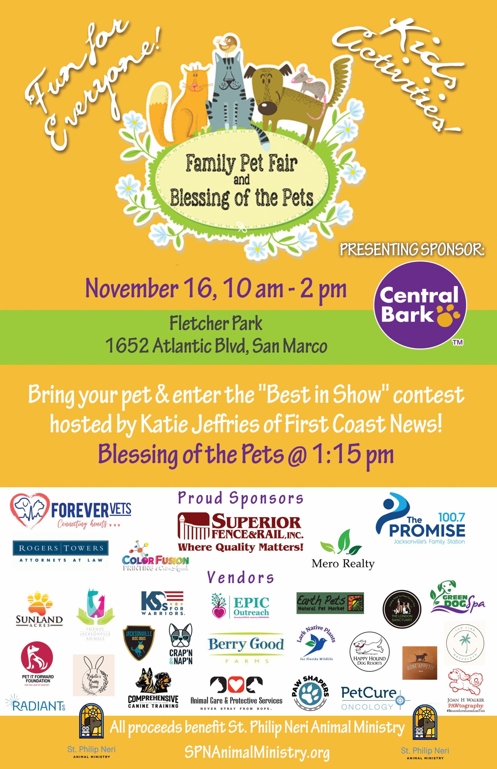 St. Philip Neri Animal Ministry - Family Pet Fair & Blessing of the Pets @ FLETCHER PARK